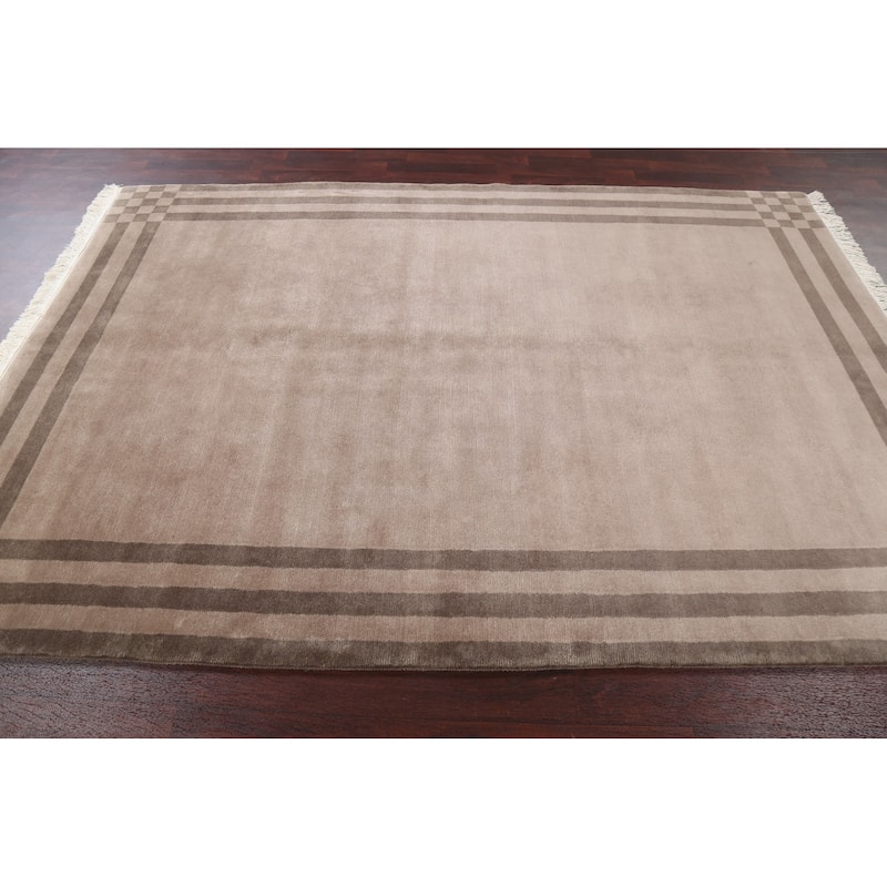 Nepalese Vegetable Dye Oriental Home Decor Area Rug Wool Hand-knotted - 6'2" x 8'9"