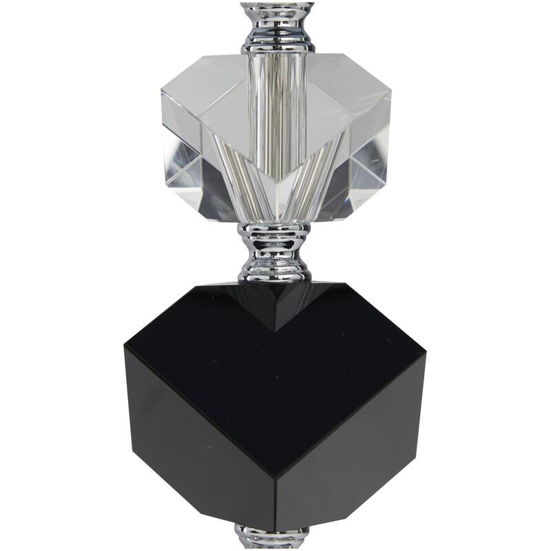 Crystal Geometric Diamond Inspired Room Table Lamp with Black Crystal Base - Clear - Roche River Decor