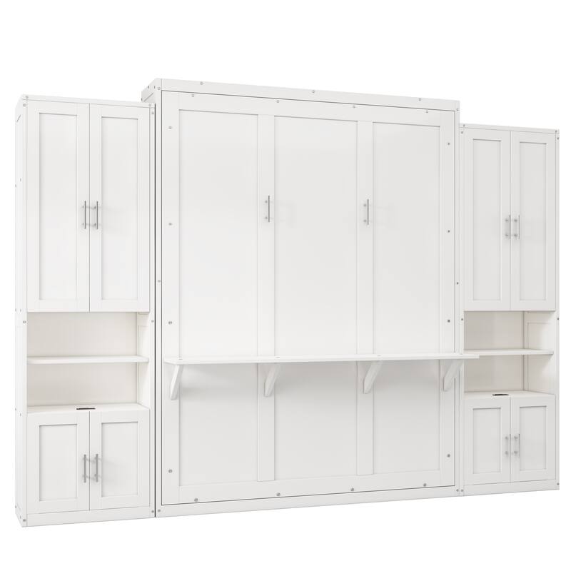 Full Size Murphy Bed with 2 Side and Folding Wall Bed