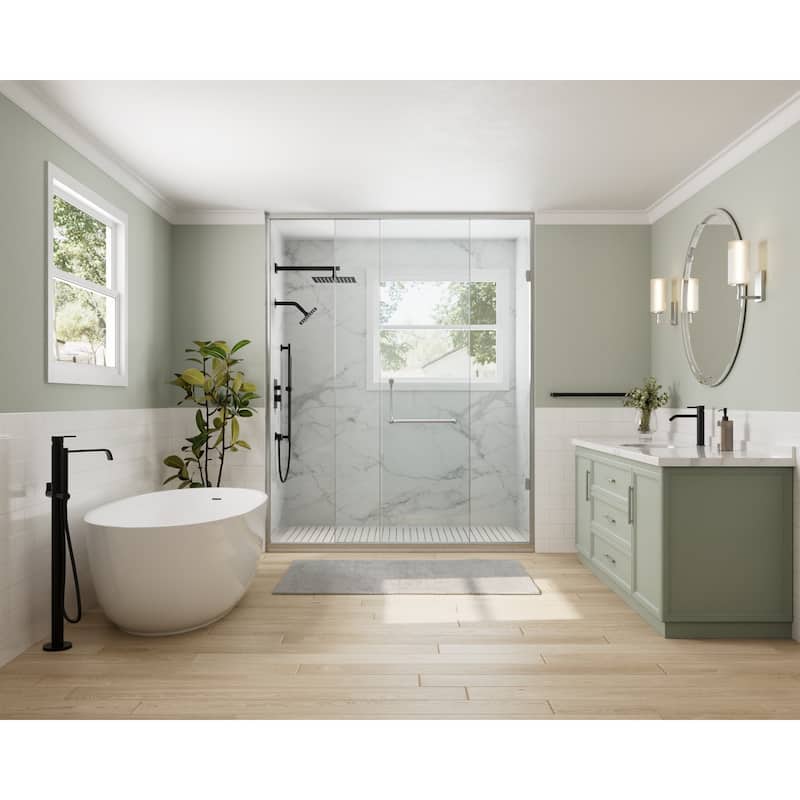 GRANDJOY Shower Faucet Set 10 and 6 inch Wall Mount Rainfall Dual Shower Heads with Handheld Shower Spray Combo High Pressure
