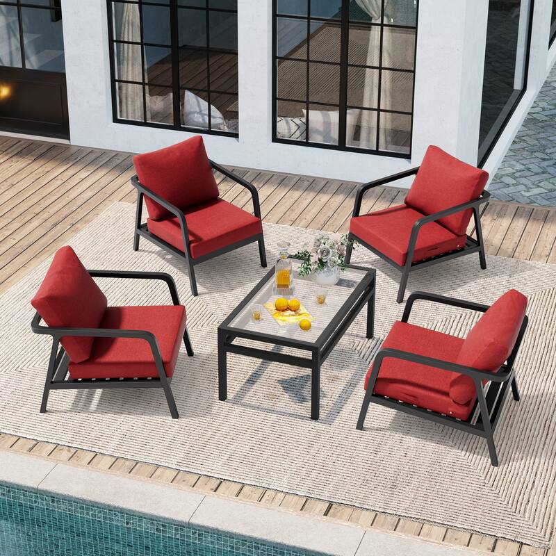 24''x24'' Outdoor Patio Seat Cushion Set with Removable Cover