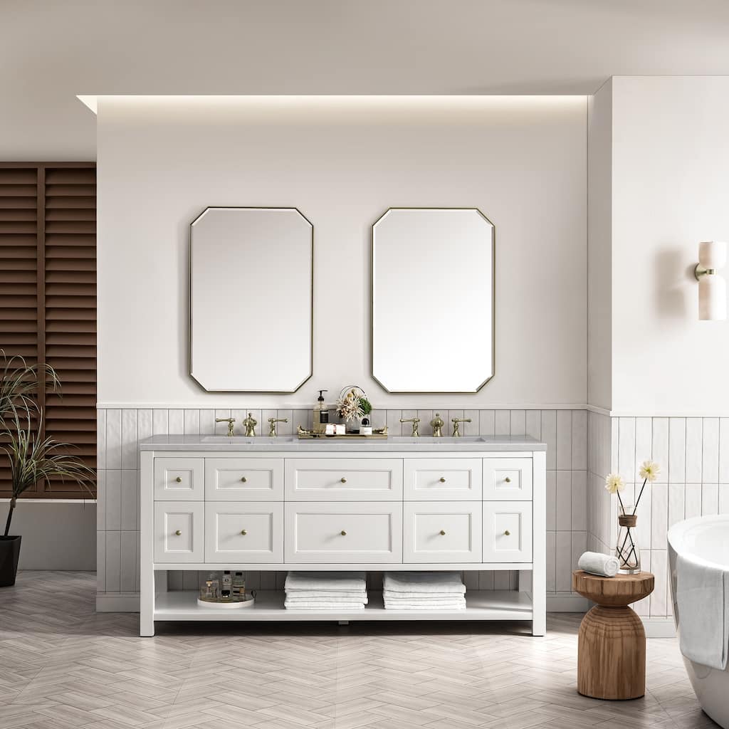 James Martin Vanities Breckenridge 72" Double Vanity, Bright White