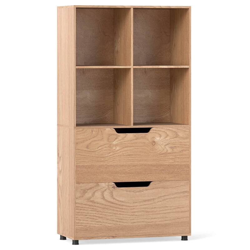 Costway 51” 5-Tier 4-Cube Bookcase with 2 Drawers for Living Room, - See Details