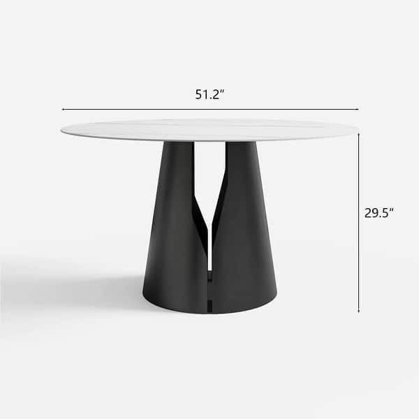 Pedestal Base Modern Minimalist Brilliant Sintered Stone Dining Table ...