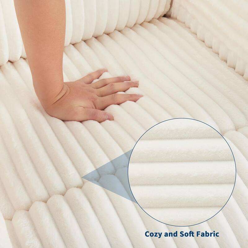 Corduroy Recliner Chair, Manual Recliner Sofa with Handle