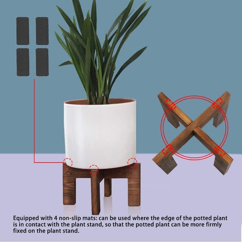 Wood Plant Stand - 11.8 x 11.8 x 7 inches