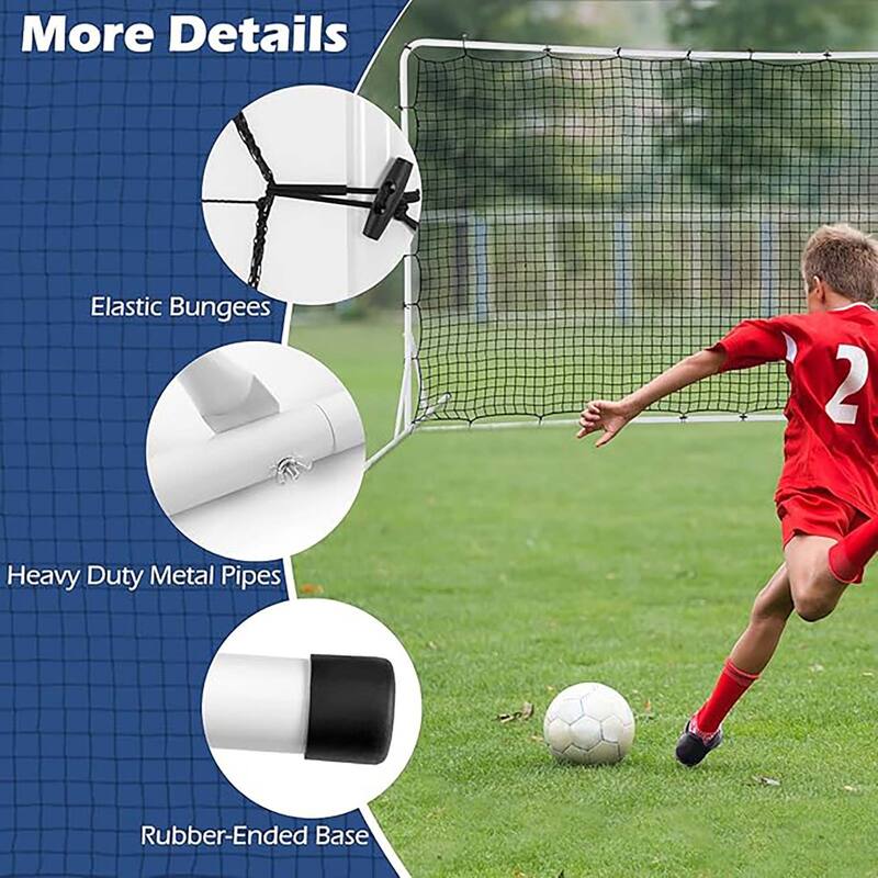 12 x 6 FT Soccer Rebounder Net Portable Football Training Equipment
