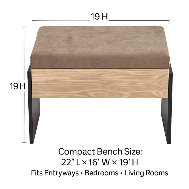 Modern Chenille Upholstered Bench with Foam Padding and MDF Frame