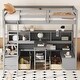 preview thumbnail 8 of 10, Twin Loft Bed with Storage Shelves, Desk, and Drawers in White