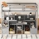 preview thumbnail 2 of 10, Twin Size Wood Loft Bed with Storage Shelves, Drawers, Seat And Desk for Bedroom