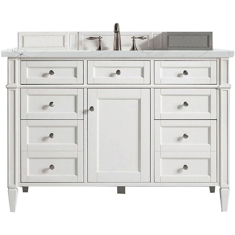 James Martin Vanities 655-V48-3ENC Brittany 48" Single Basin Poplar - Bright White - Painted