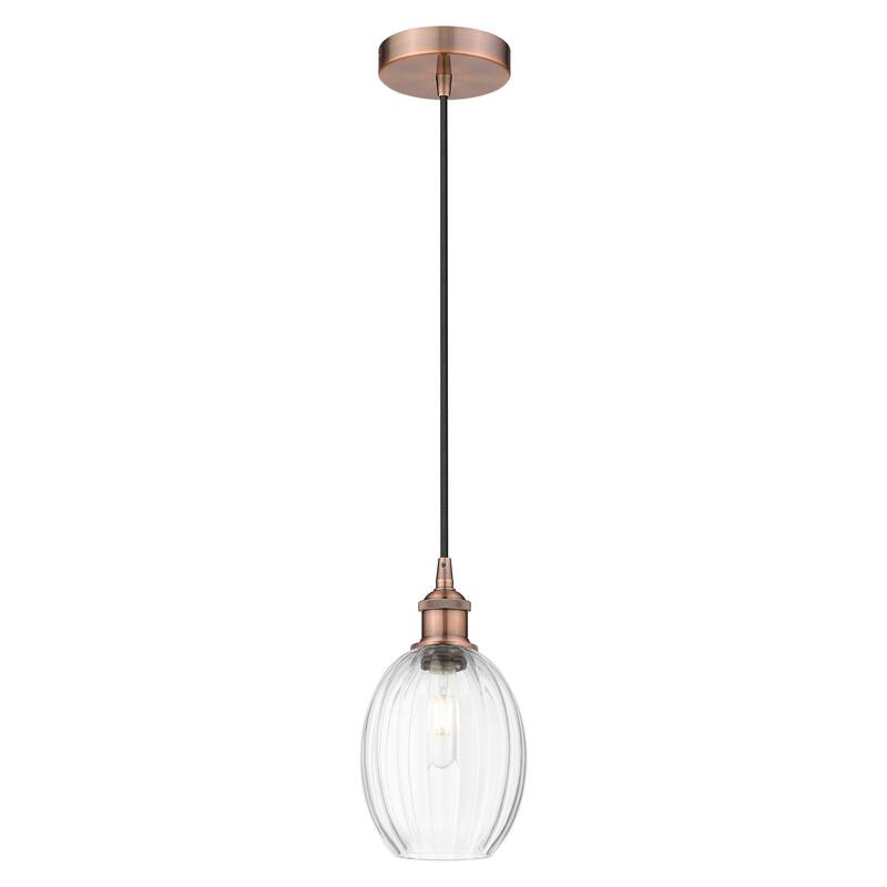 Innovations Lighting Endless Possibilities Edison - Preston - 1 Light 6" Bulb Shade Cord Hung Mini Pendant - Clear/Antique Copper