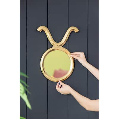 Gold Round Mirror with Aluminum Frame