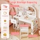 preview thumbnail 6 of 16, Gymax Kids Vanity Desk w/ Lights Open Bookshelf Storage Drawer