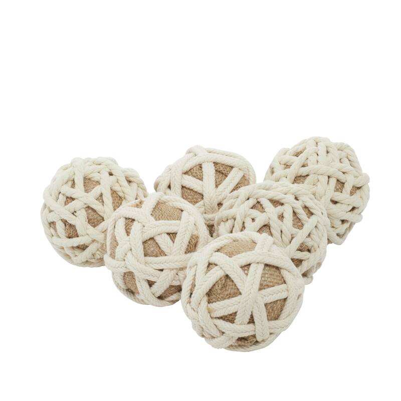 Jute Rope Handmade Woven Decorative Orbs & Vase Filler - Set of 6 Brown - Roche River Decor