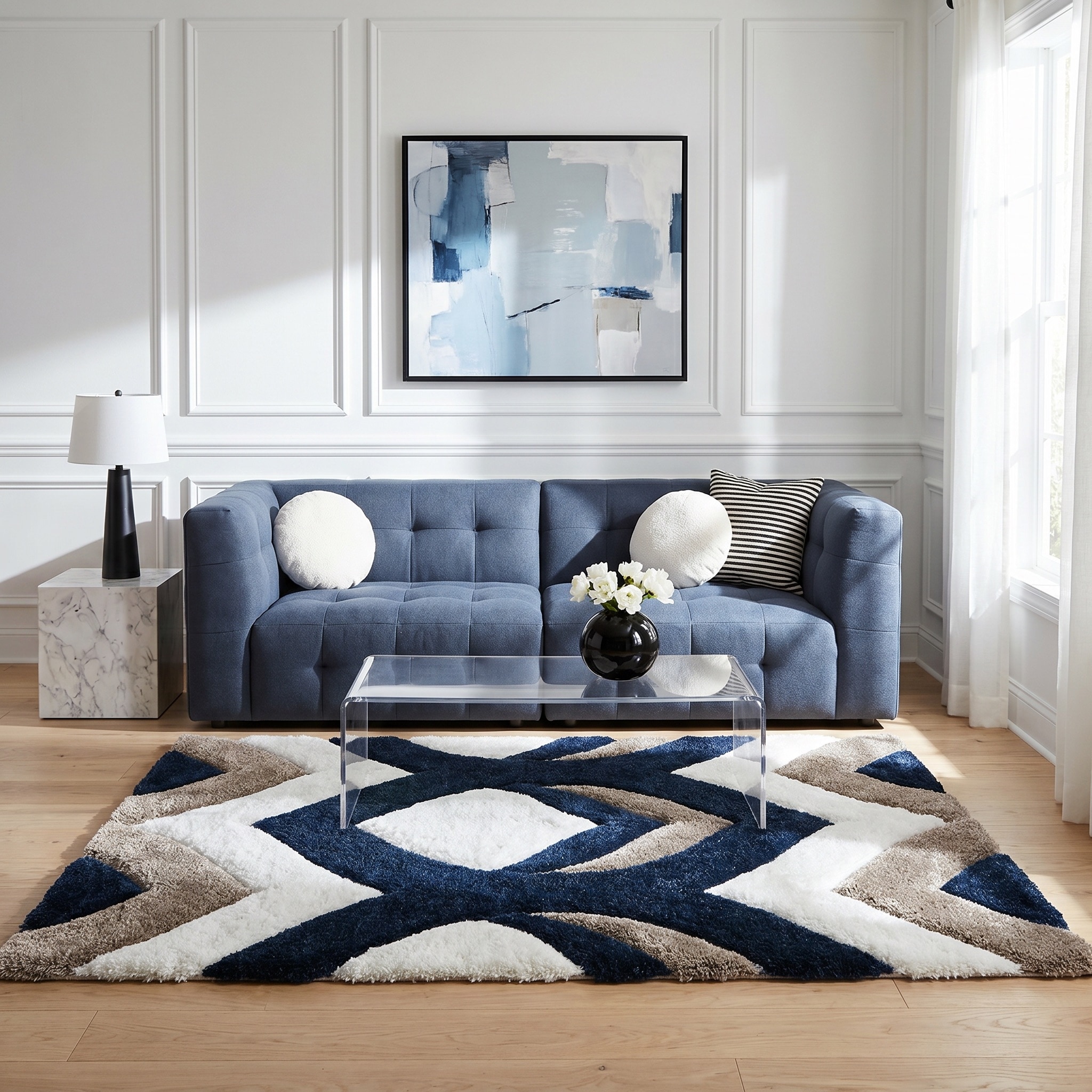 MDA Rugs Mateos Shag Abstract Designed Area Rug
