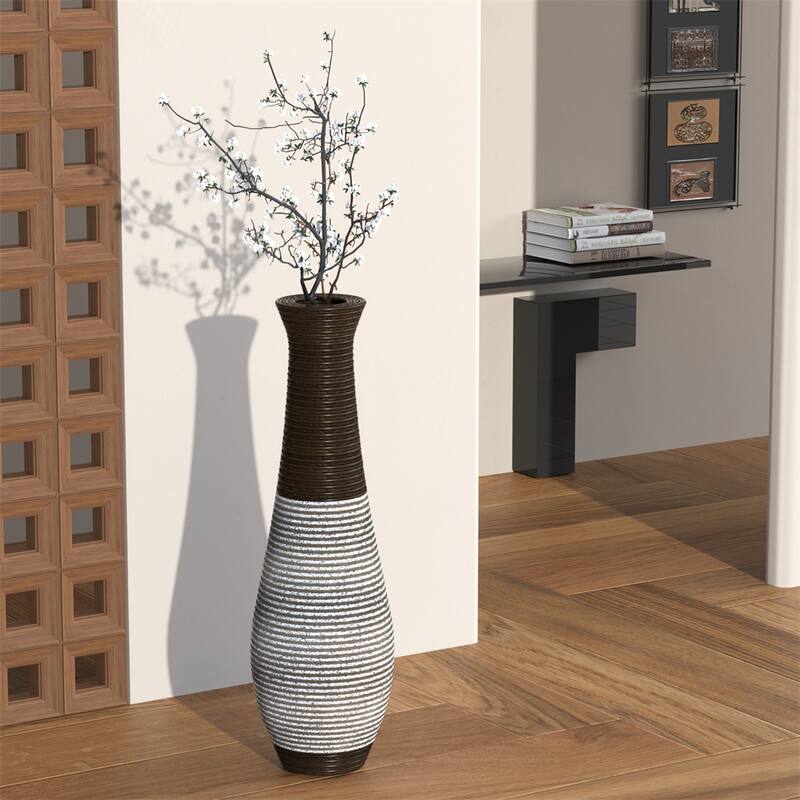 39-Inch Tall Standing Designer Floor Vase,Durable Artificial Rattan