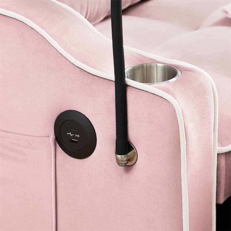 Versatile Foldable Sofa Bed in 3 Lengths,Adjustable Back w/ USB