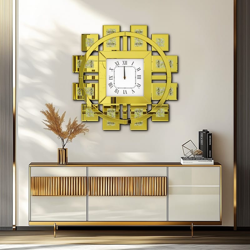 Large Modern Wall Clocks Mirror Silent Non Ticking Battery Operated Roman Numerals Clock