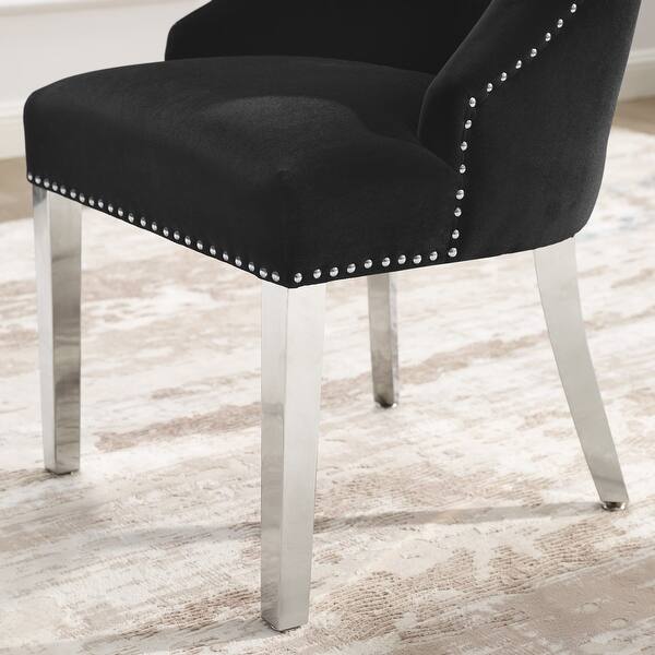 Shop Black Friday Deals On Braff Velvet Tufted High Back Dining Chairs By Corvus Set Of 2 Overstock 31509969