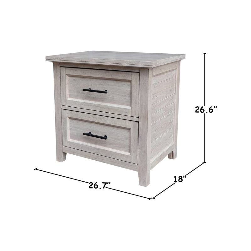International Concepts Solid Wood 2-Drawer Nightstand