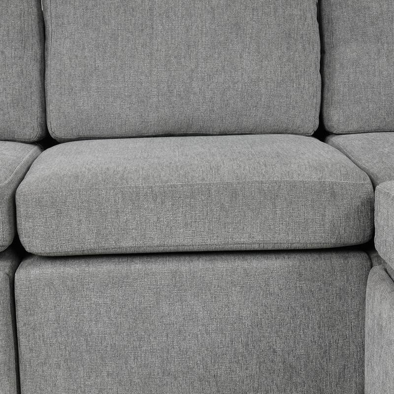 Convertible Sectional Sofa with Pull-out Sofa Bed and Dual Cup Holders