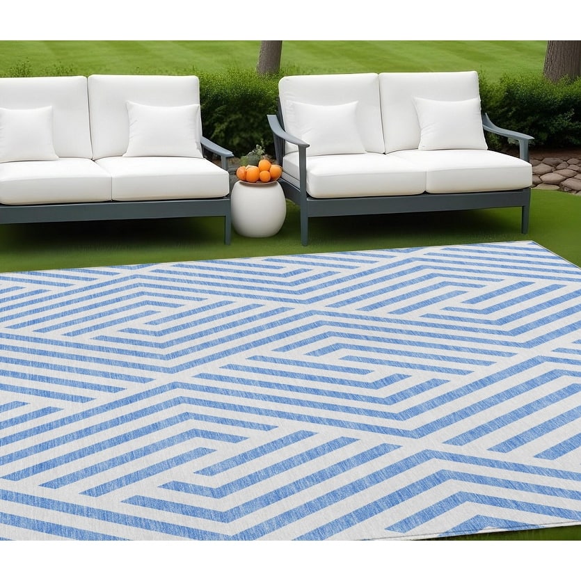 Cane Abstract Shapes Weather Resistant Versatile Elegance Outdoor Rug