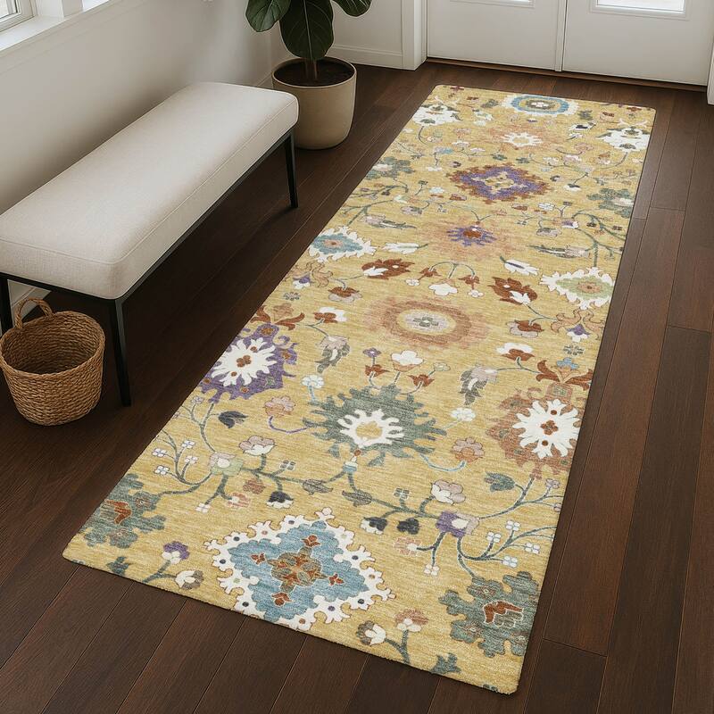 Machine Washable Indoor/ Outdoor Traditional Marci Chantille Rug