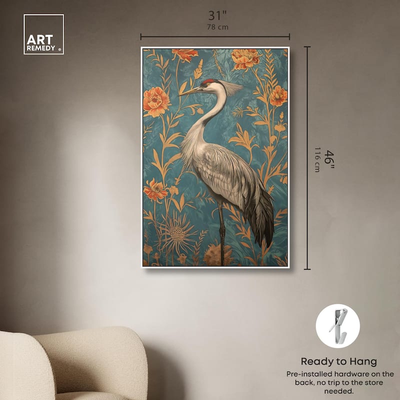 Graceful Grus Gaze Canvas by Art Remedy
