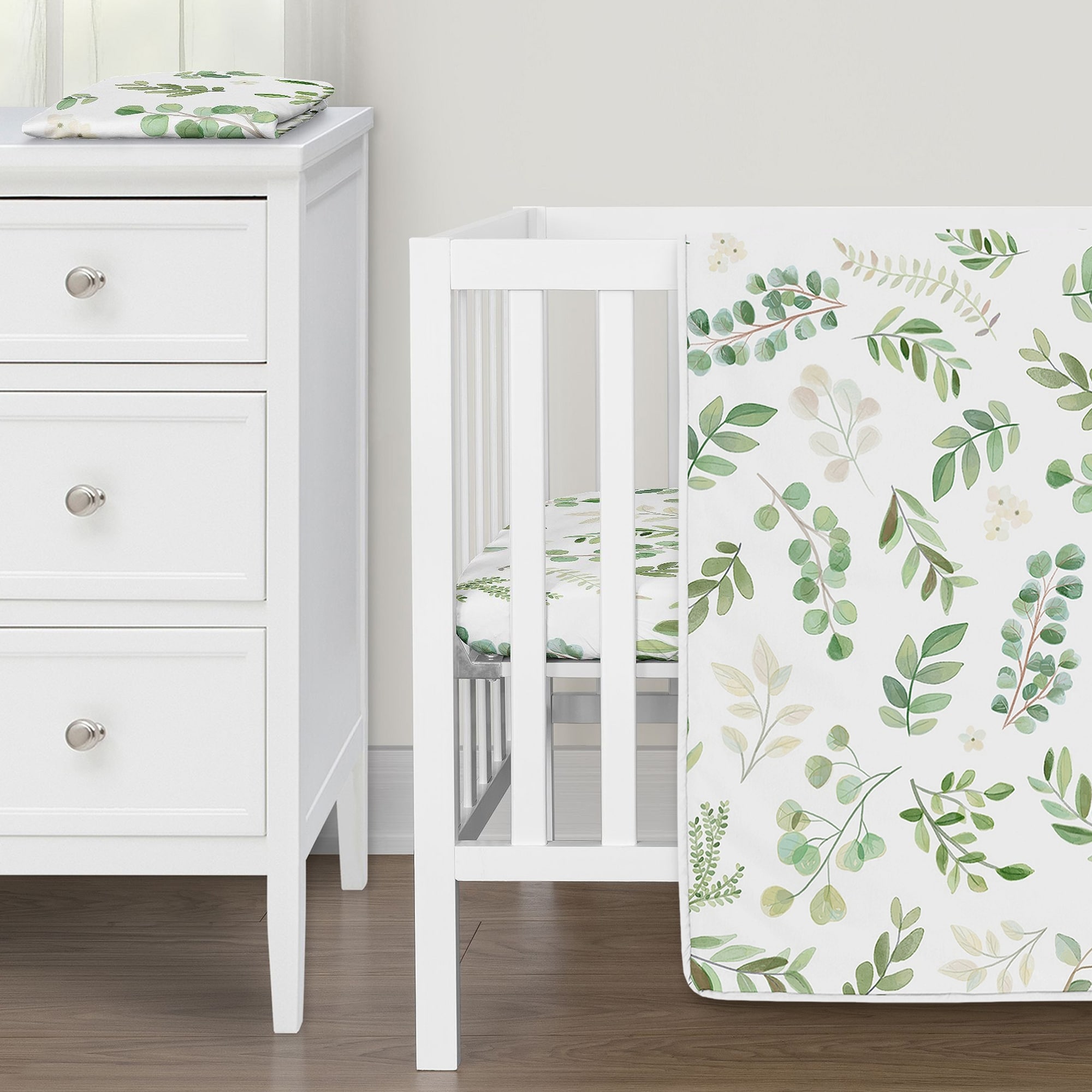 Sweet Jojo Designs Boho Floral Leaf Boy Girl 3pc Mini Crib Bedding
