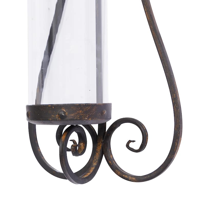 Metal Single Candle Wall Sconce - Black - Roche River Decor