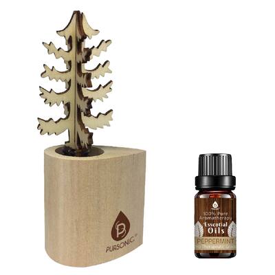 Pursonic 3D Tree Reed Diffuser with 100% Pure Peppermint Essential Oil - N/A