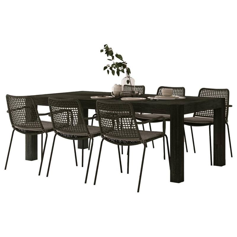 Midtown Concept Weathered Indoor Dining Room Set Dark Grey Kitchen Table with Dark Grey Dining Chairs