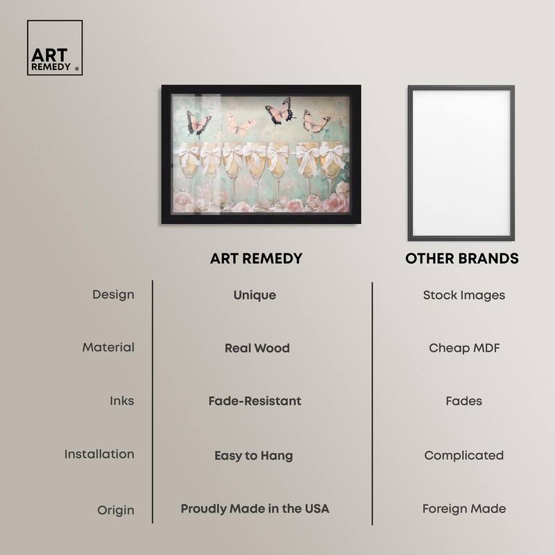 Champagne Mint and Pink Glass Shadowbox by Art Remedy