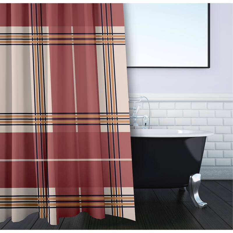 Large Plaid Pattern Shower Curtain