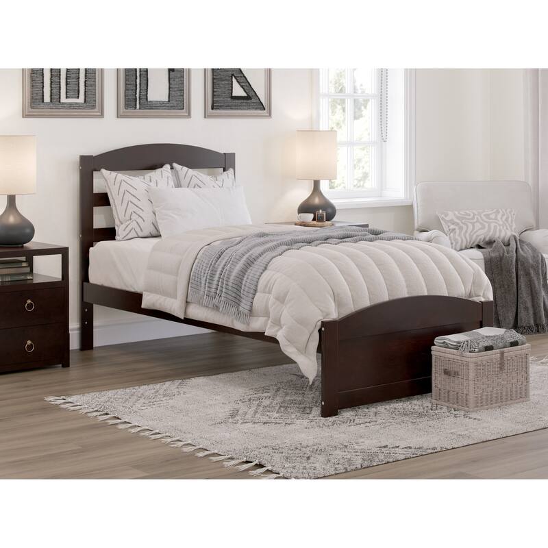 Warren Solid Wood Platform Bed with Footboard - Espresso - Twin XL