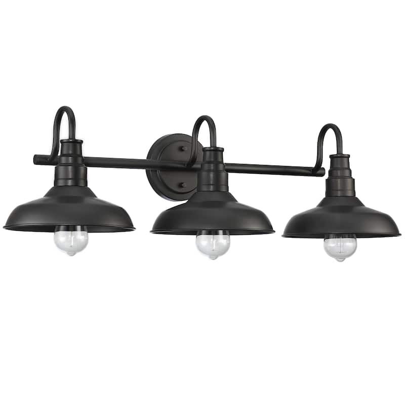 Industrial 3-light Black Metal Bathroom Vanity Light