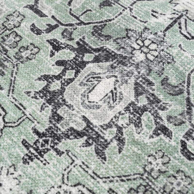 Hauteloom Caylin Living Room, Bedroom Machine Washable Area Rug - Cream, Dark Brown, Peach - 5' x 7'6"