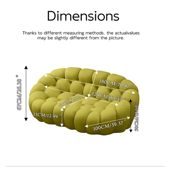 2-Seat Bubble Curved Lazy Sofa Honeycomb Shaped with 3D Textile