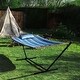 preview thumbnail 2 of 38, VEIKOUS 12 ft. Quilted 2-Person Hammock with Stand and Detachable Pillow Blue