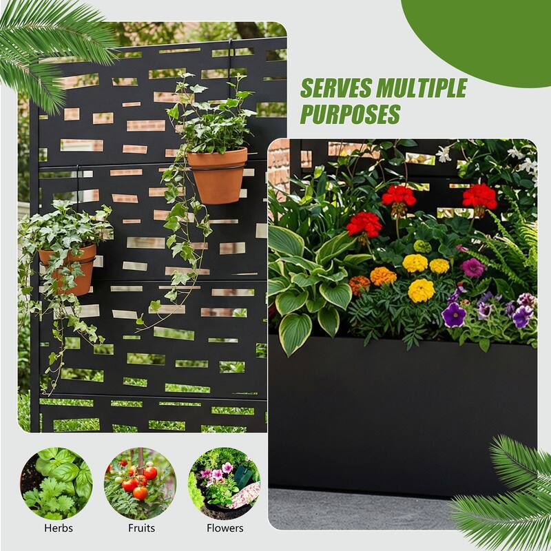 Raised Garden Bed Planter with Trellis Movable Planter Box with Lockable Wheels