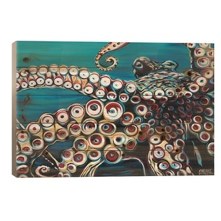 Wild Octopus I Print On Wood By Carolee Vitaletti - Multi-color - Bed 