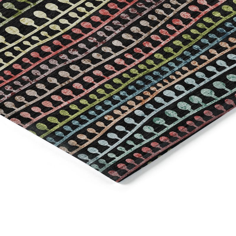HomeRoots Striped Transitional Rectangle Outdoor Rug