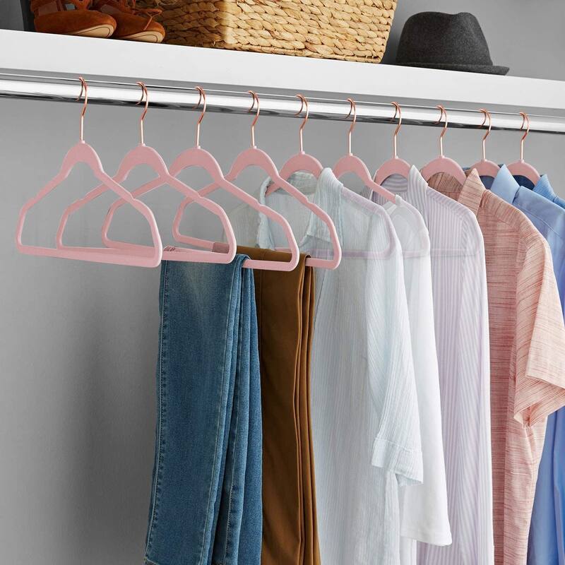 100 Pack Hanger Sets Heavy Duty Velvet Hangers Non Slip &Ultra Thin, Six Colors Option Clothes Hangers