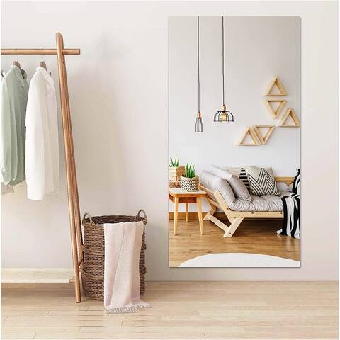 CeraMarble Adhesive Mirror Sheet Soft Non Glass, Mirrors for Wall Decor Living Room Bedroom Bathroom - Silver