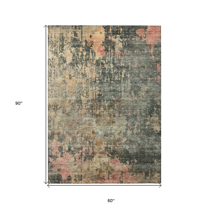 HomeRoots Abstract Transitional Rectangle Outdoor Rug