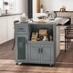 preview thumbnail 2 of 8, Gymax Kitchen Island Cart on Wheels Microwave Cabinet w/ Frosted