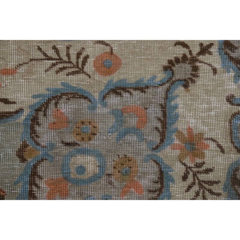 Tabriz Vintage Persian Area Rug Handmade Wool Carpet - 8'7" x 11'5"