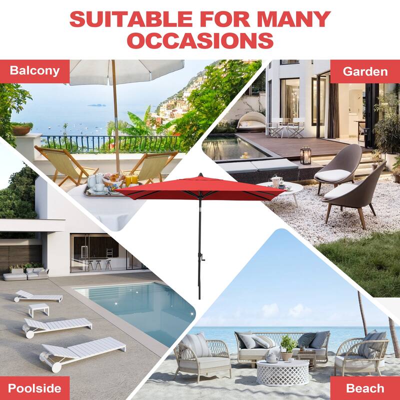 Pellebant Outdoor 9 x 5 FT Patio Market Umbrella Rectangular