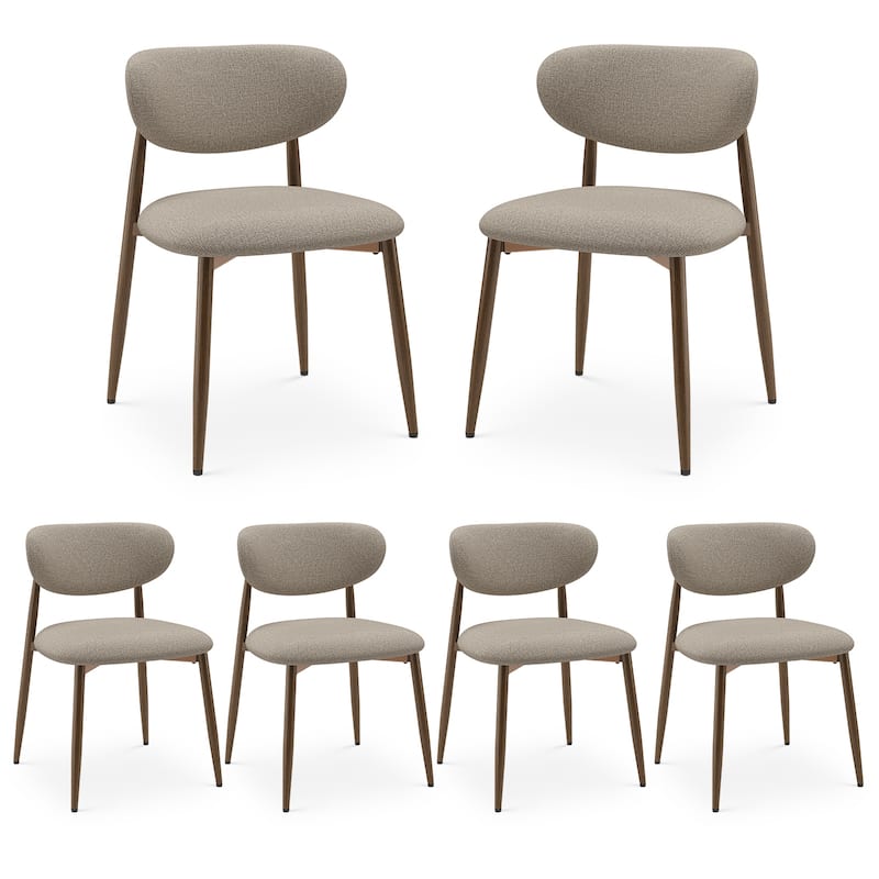 RENEWLINE Mid-Century Modern Tapered Dining Chairs with Upholstered Seat & Iron Frame